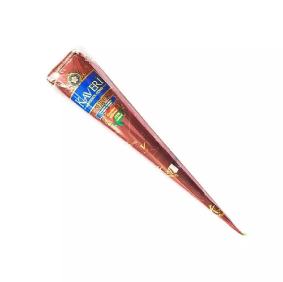 Henna cone Kaveri 1pc / Хна для мехенди и временного тату в конусе Кавери коричневая 1шт — изображение 2